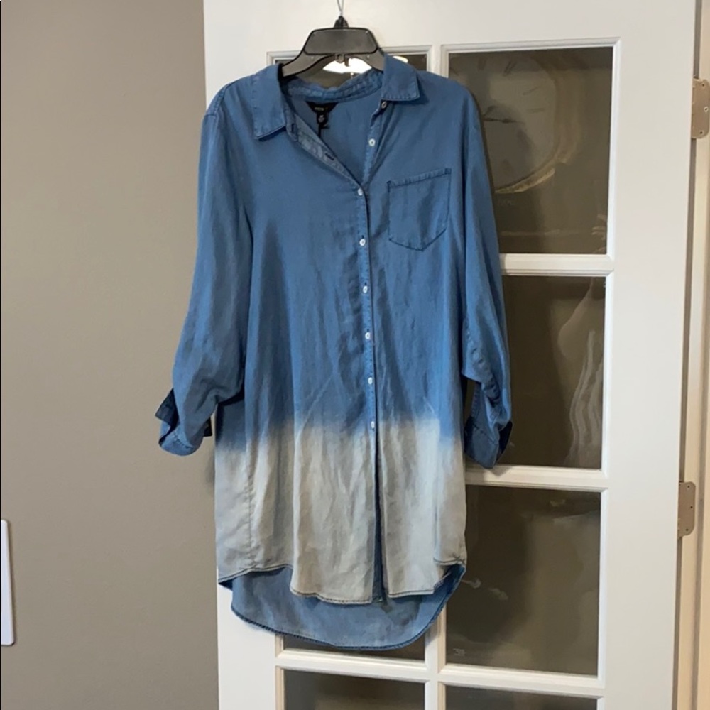 Denim Ombré Botton Up Dress / Shirt